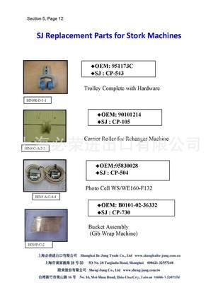 【SJ Replacement Parts For Stock(斯托克)替代配件】价格,厂家,图片,其他肉类加工机械,上海必荣进出口-